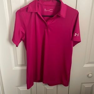 Under Armour pink polo tee